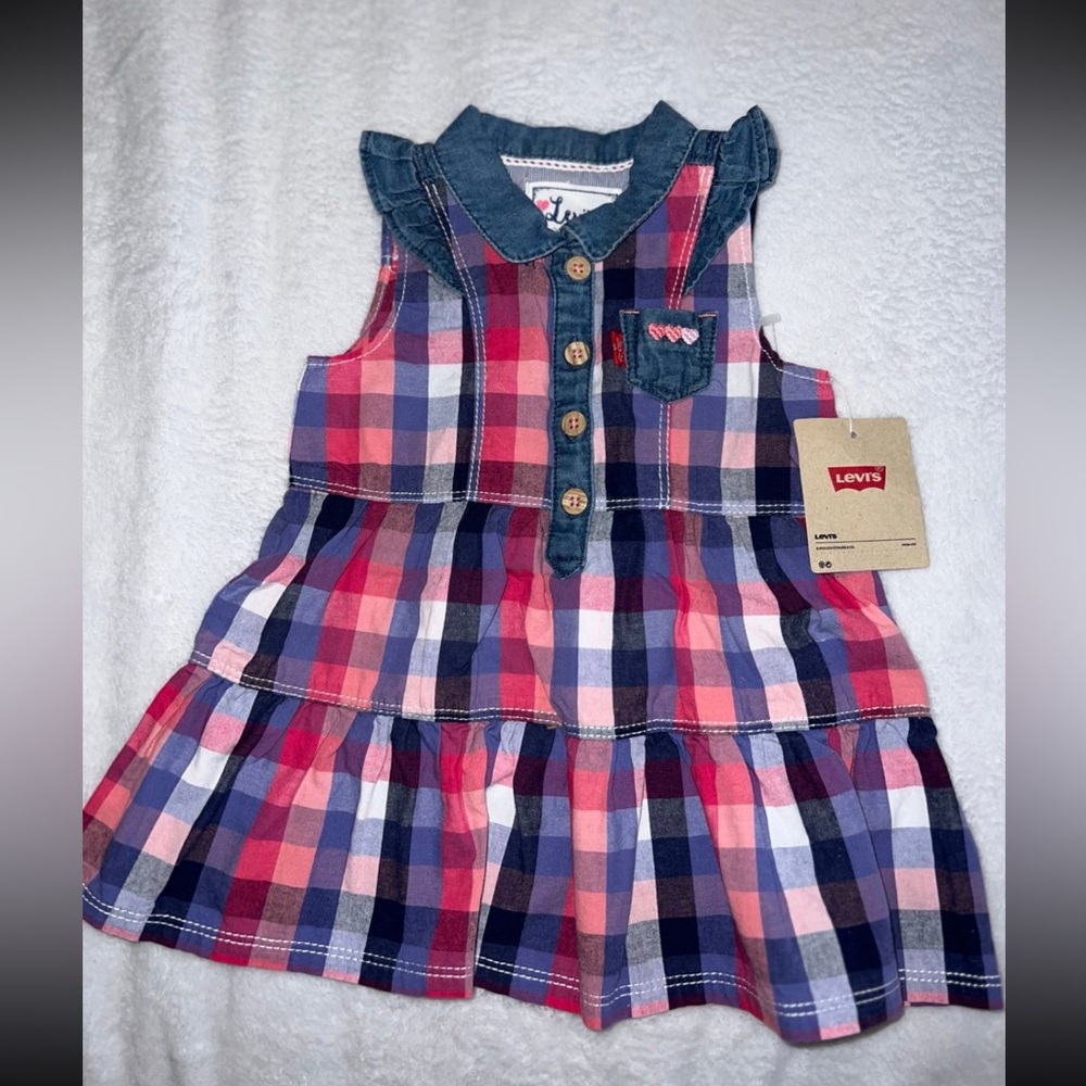 New Levi's Multicolor Plaid Dress Size 3-6M